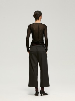 DECESOLO 26AW ウールミックス リラックスクロップドパンツ
