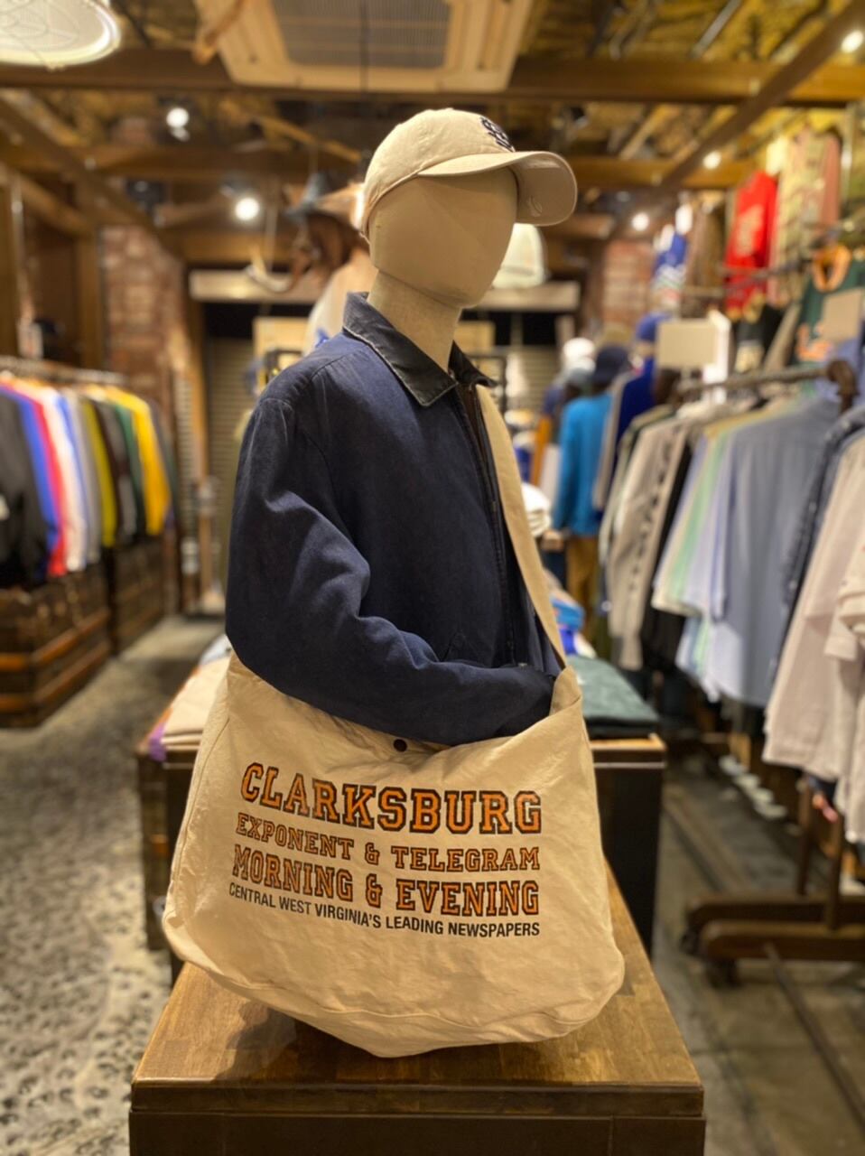 ビンテージ ニュースペーパーバッグ 70s 80s newspaper bag - バッグ