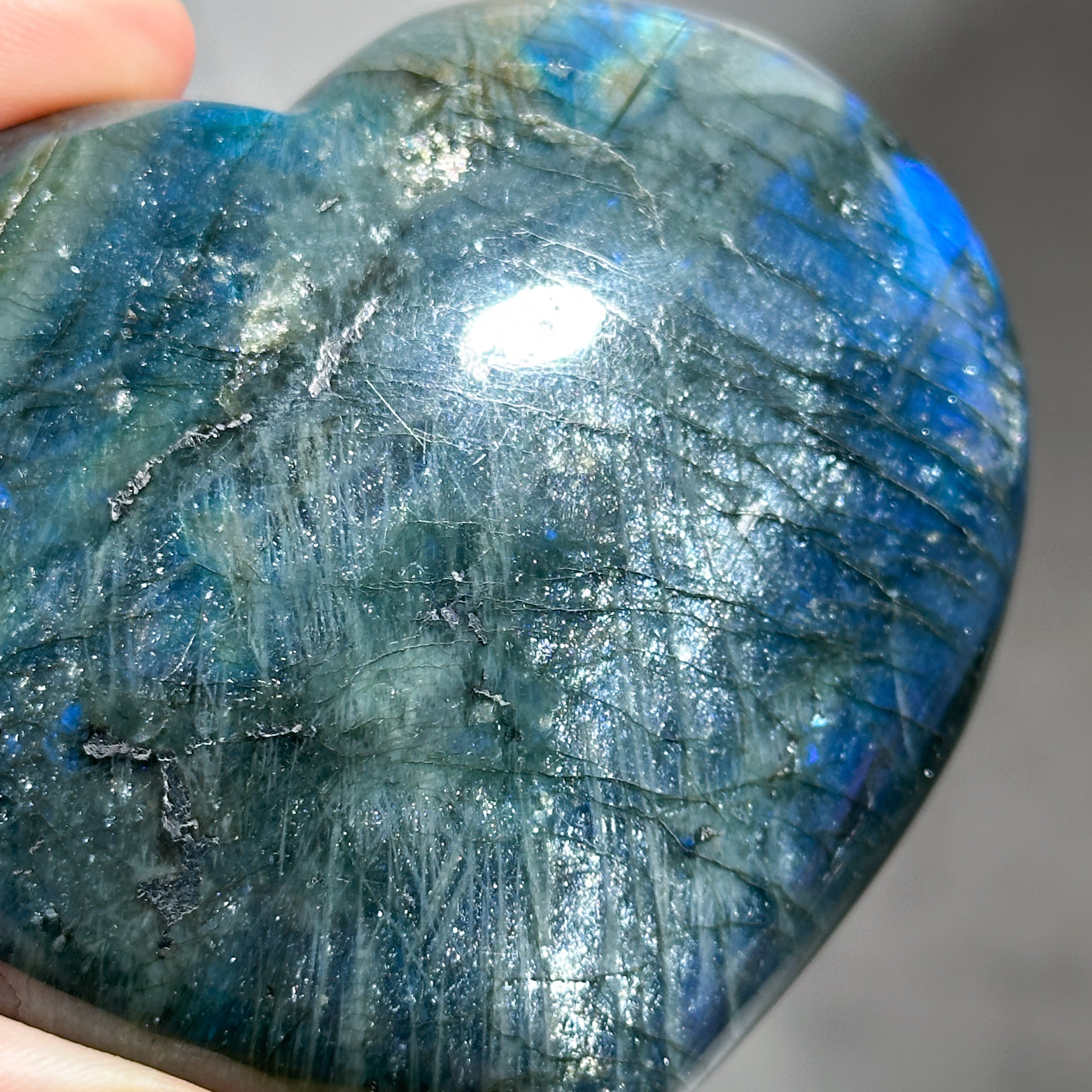 Big♡ラブラドライト ハート 01◇ Labradorite ◇天然石・鉱物