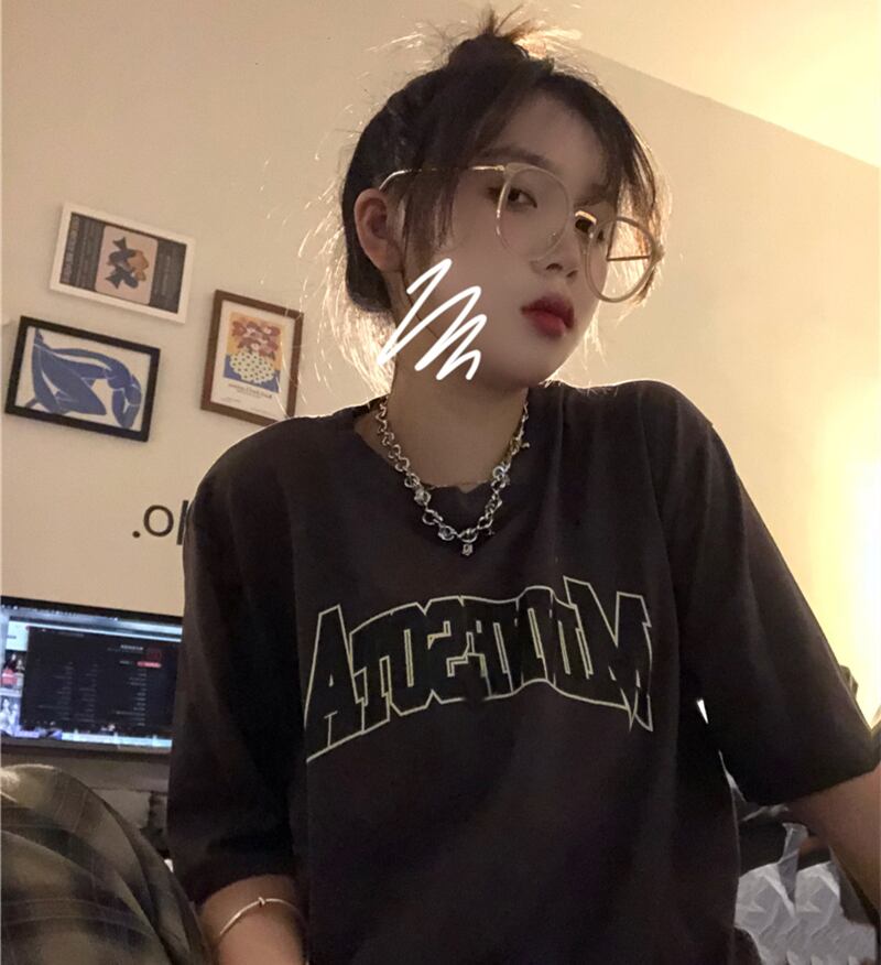 スプリングサマールーズカジュアルTシャツ プリント 春物 夏物 ケッペル63040871487