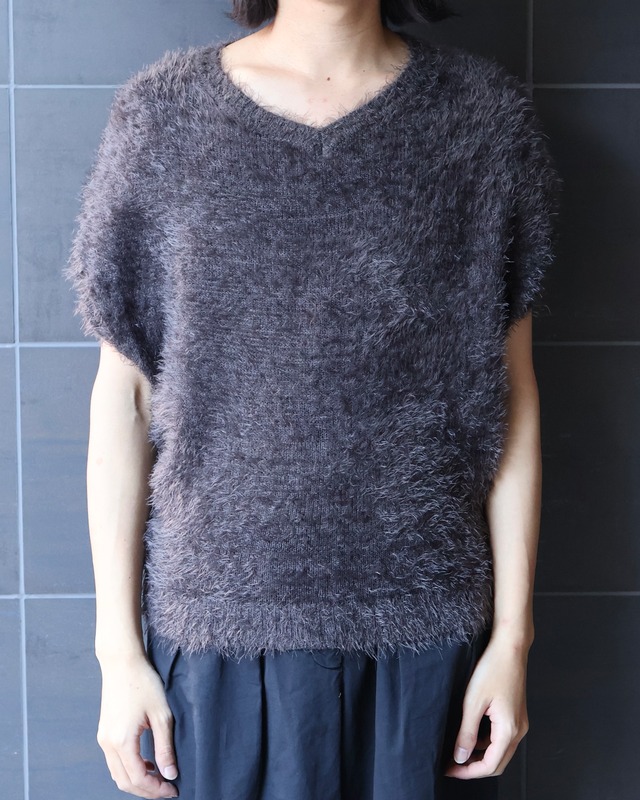 shaggy knit vest