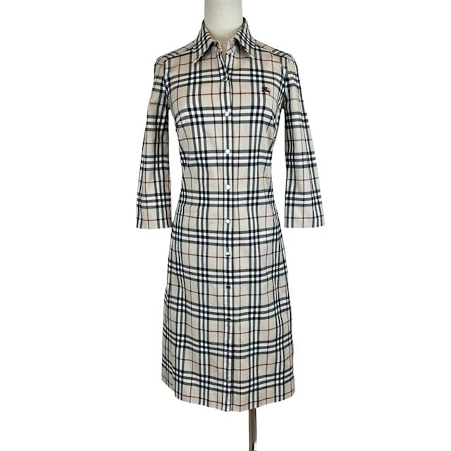 中古 バーバリーブルーレーベル BURBERRY BLUELABEL 七分袖 シャツ 