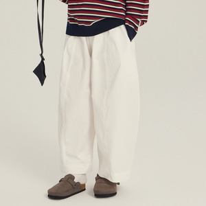 秋ピュアカラーバレルレッグパンツ