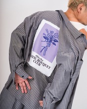 【#Re:room】BOUQUET PRINT STRIPE SHIRTS［RES125］