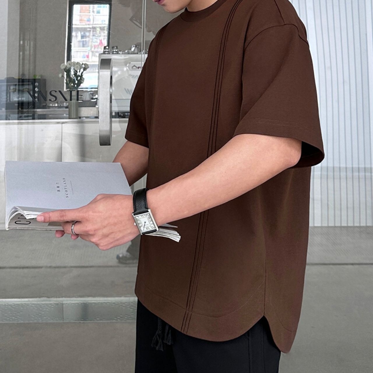 裾カーブ折りポイントTシャツ　MT0490012