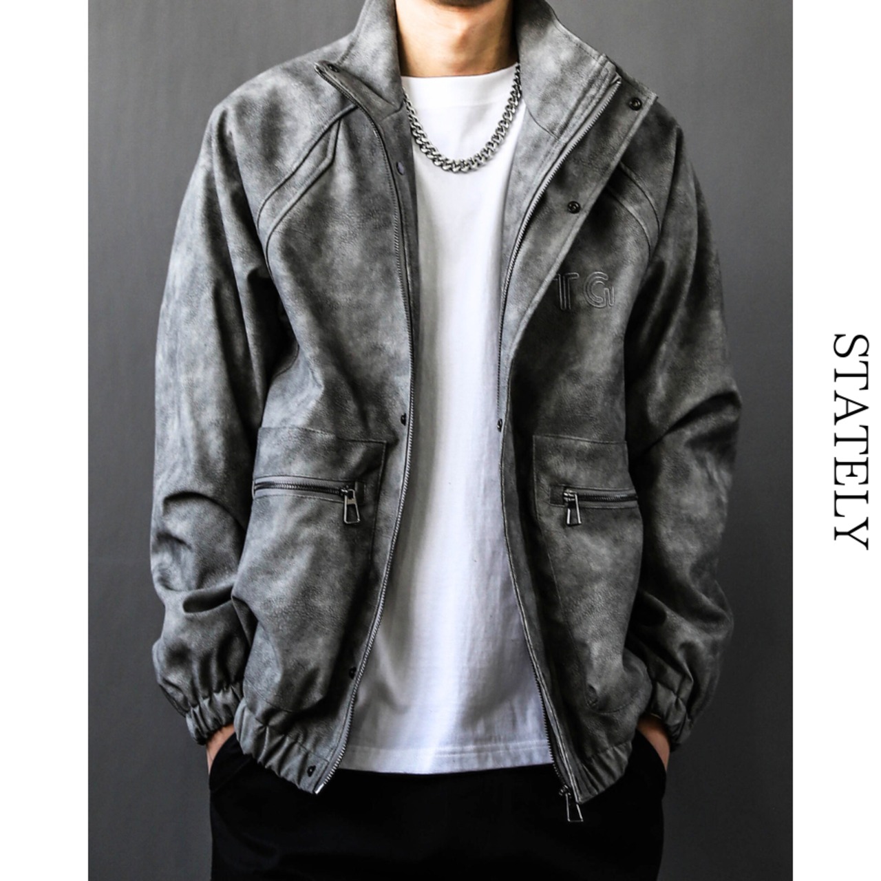 スタンドネックレザー Jacket/3color_O09・画像6