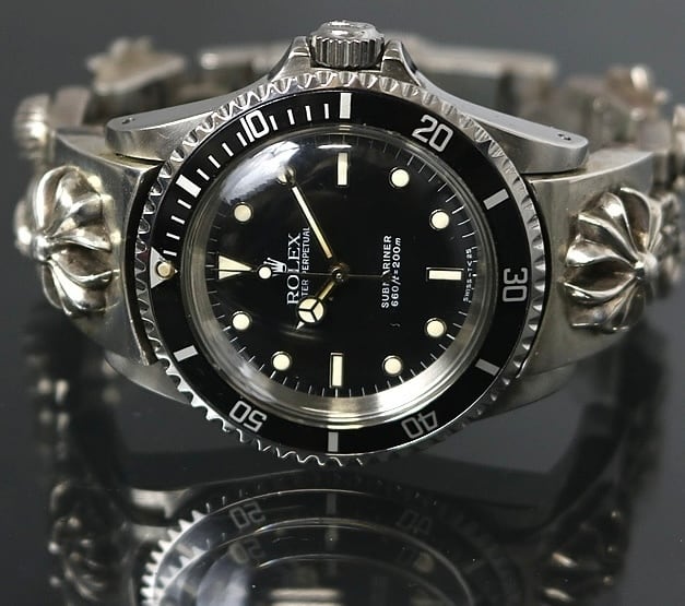 CHROME HEARTS クロムハーツ ROLEX 腕時計 マルチHリンク ウォッチバンド ロレックス サブマリーナ 5513 86年製 95番台 シルバー