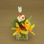 アートフラワーギフト!『みずみずしい!マジカルウォーター ミニシリーズ』お正月・イエローオーキッド