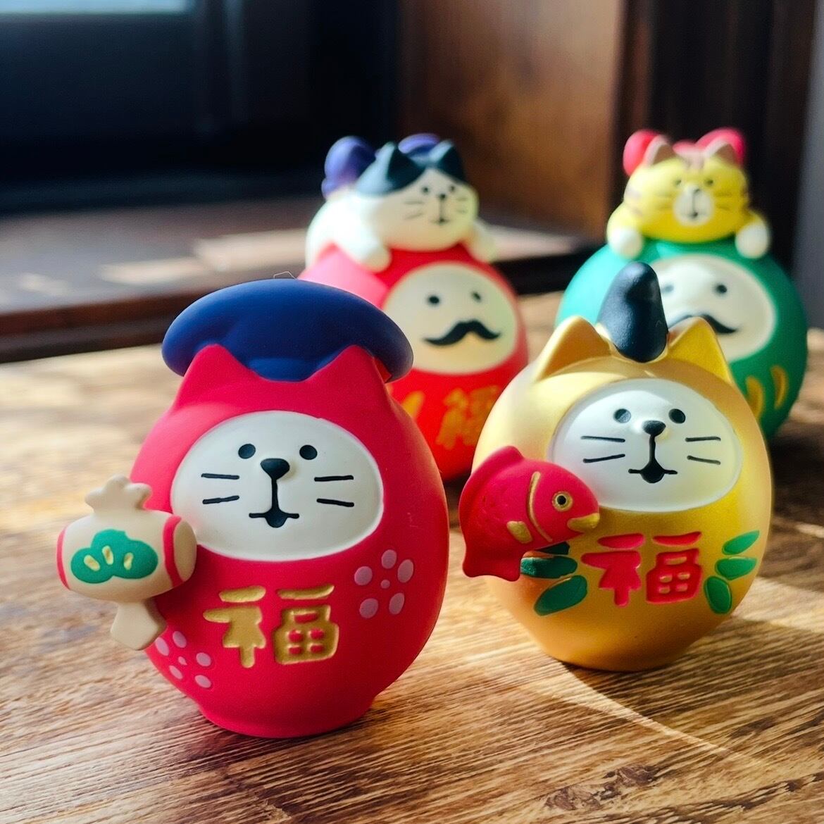 concombre|コンコンブル|猫福だるま 猫雑貨 ねこ ネコ クリスマス ディスプレイ 収集癖 コレクション