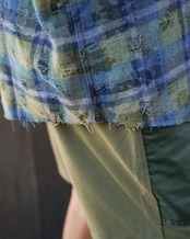 【#Re:room】VINTAGE CRUSH CHECK BIG SHIRTS［RES122］