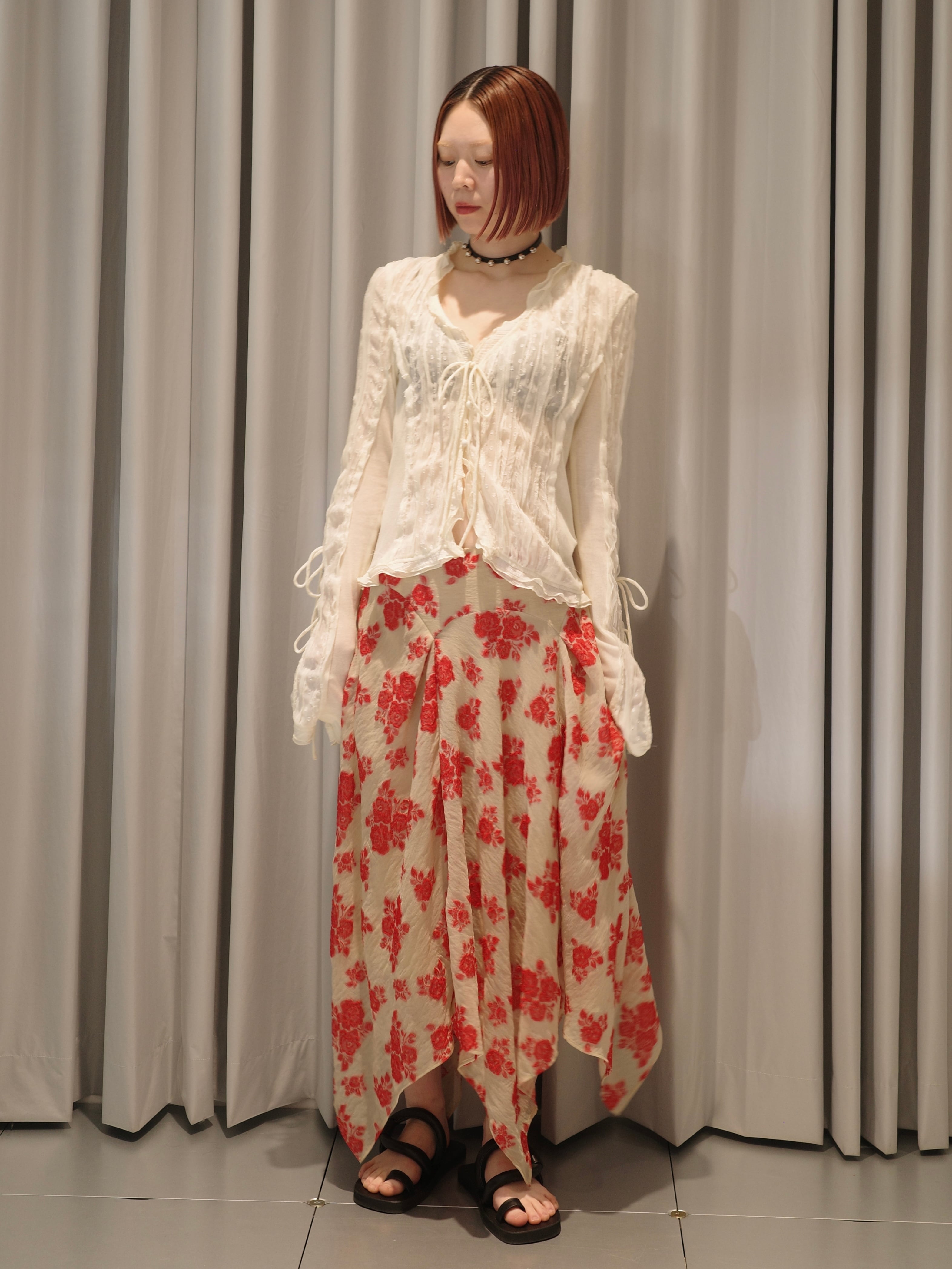 26SS】FETICO フェティコ / ジャガードスカート 花柄 / DRAPED FLORAL