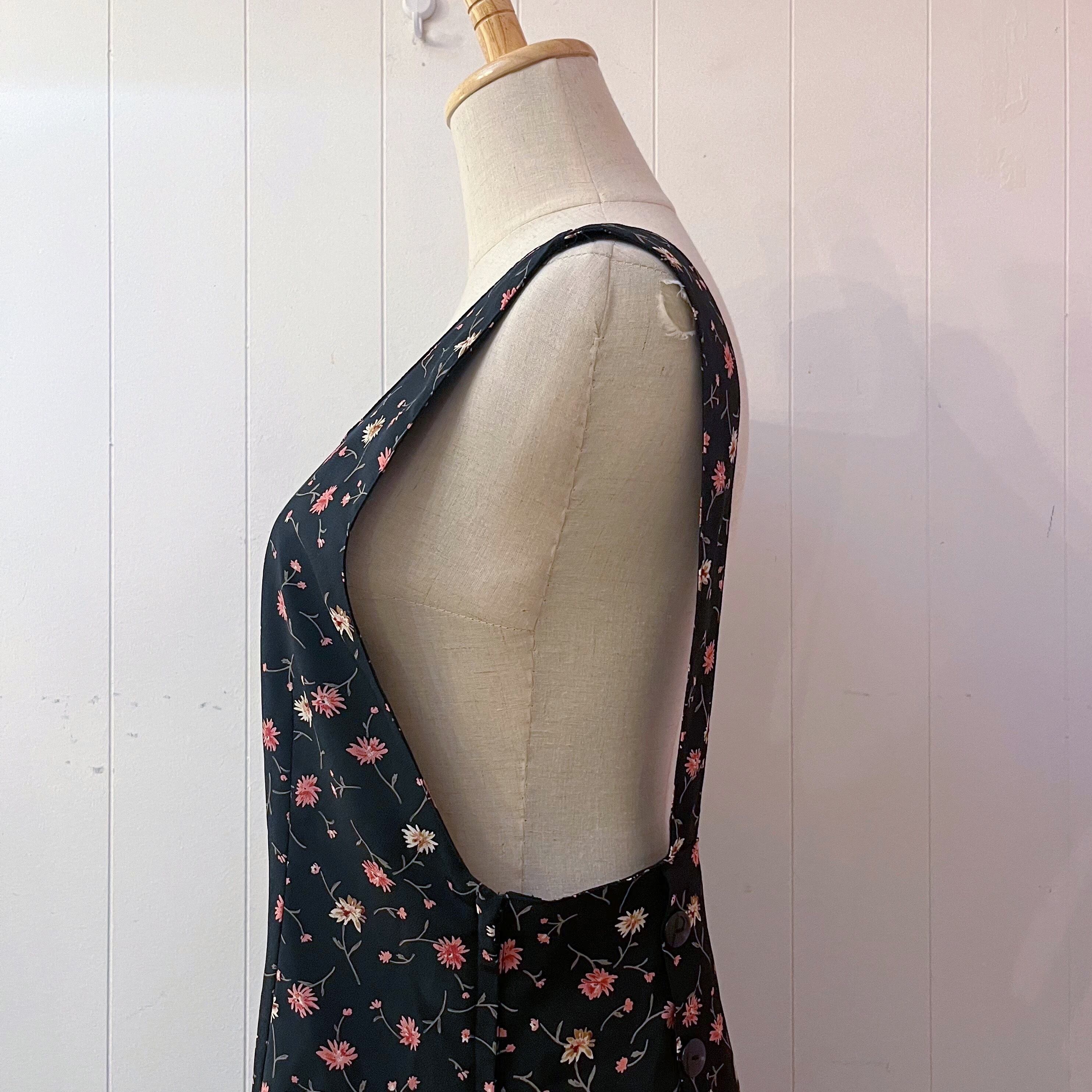 pink cosmos apron one-piece