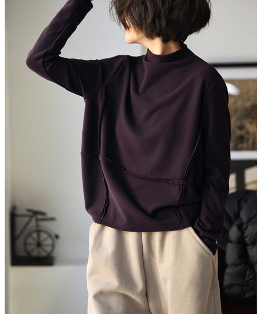 ハーフタートル◆起毛Tシャツ【t-10599】