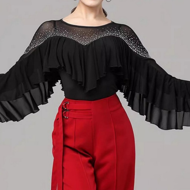 フリルデザイン ストーン トップス 【レオタードタイプ】 ds0102