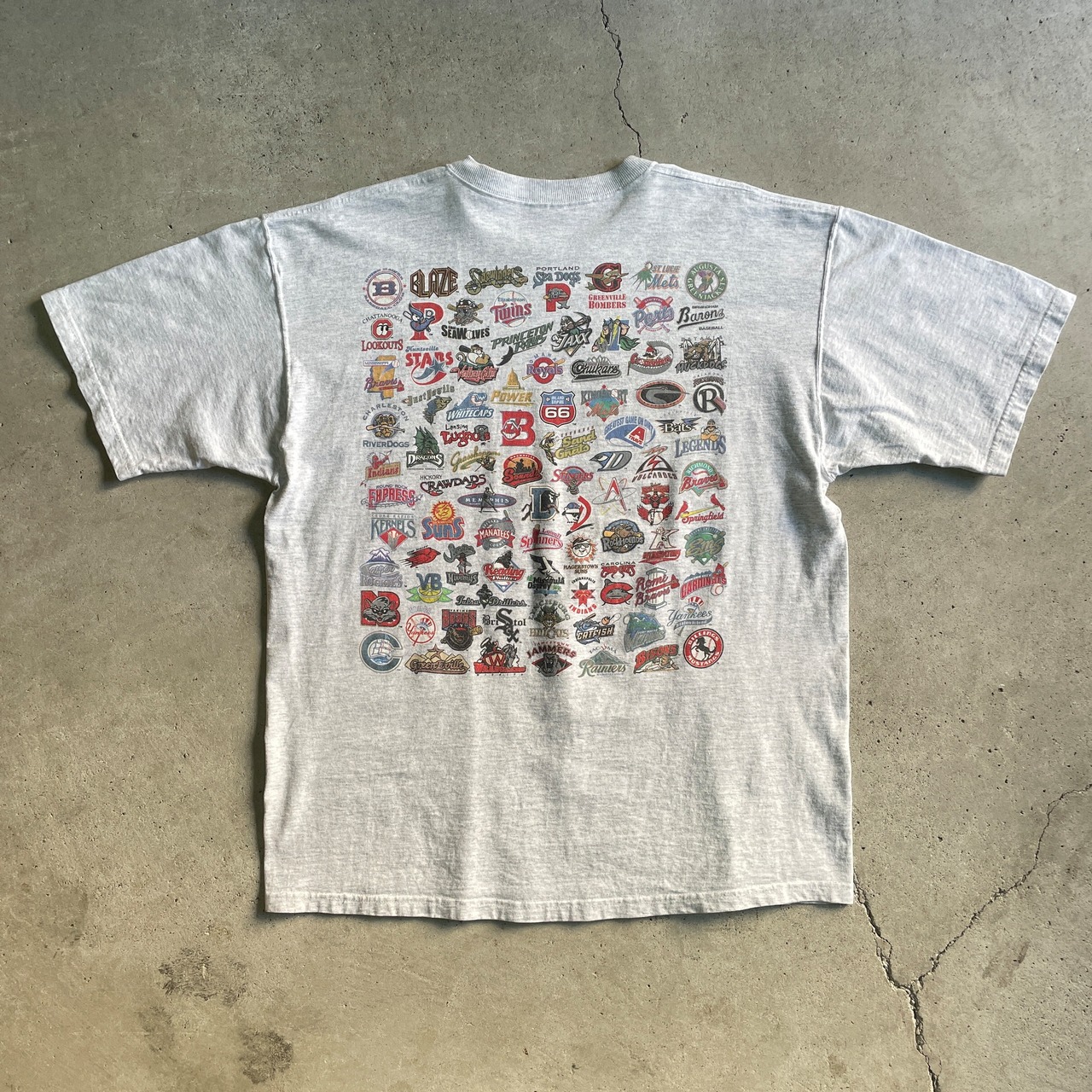 00年代 MiLB マイナーリーグ チームロゴ 両面プリント Tシャツ メンズ 