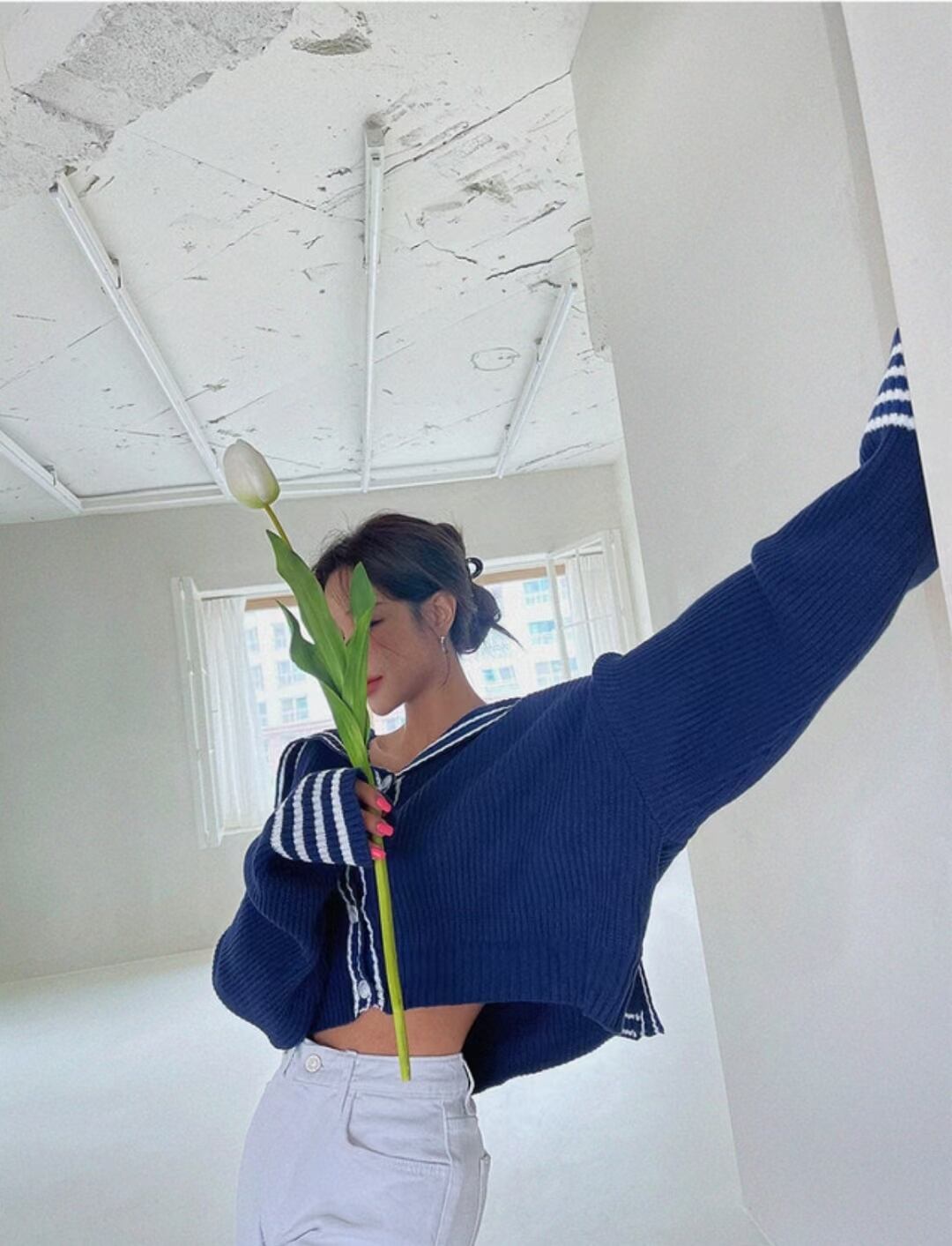 セーラーカラー風ニット　AJ1079-1989