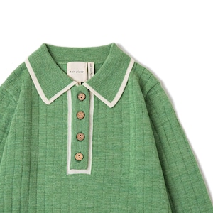 Knit Planet / Ribbing Blouse / GREEN