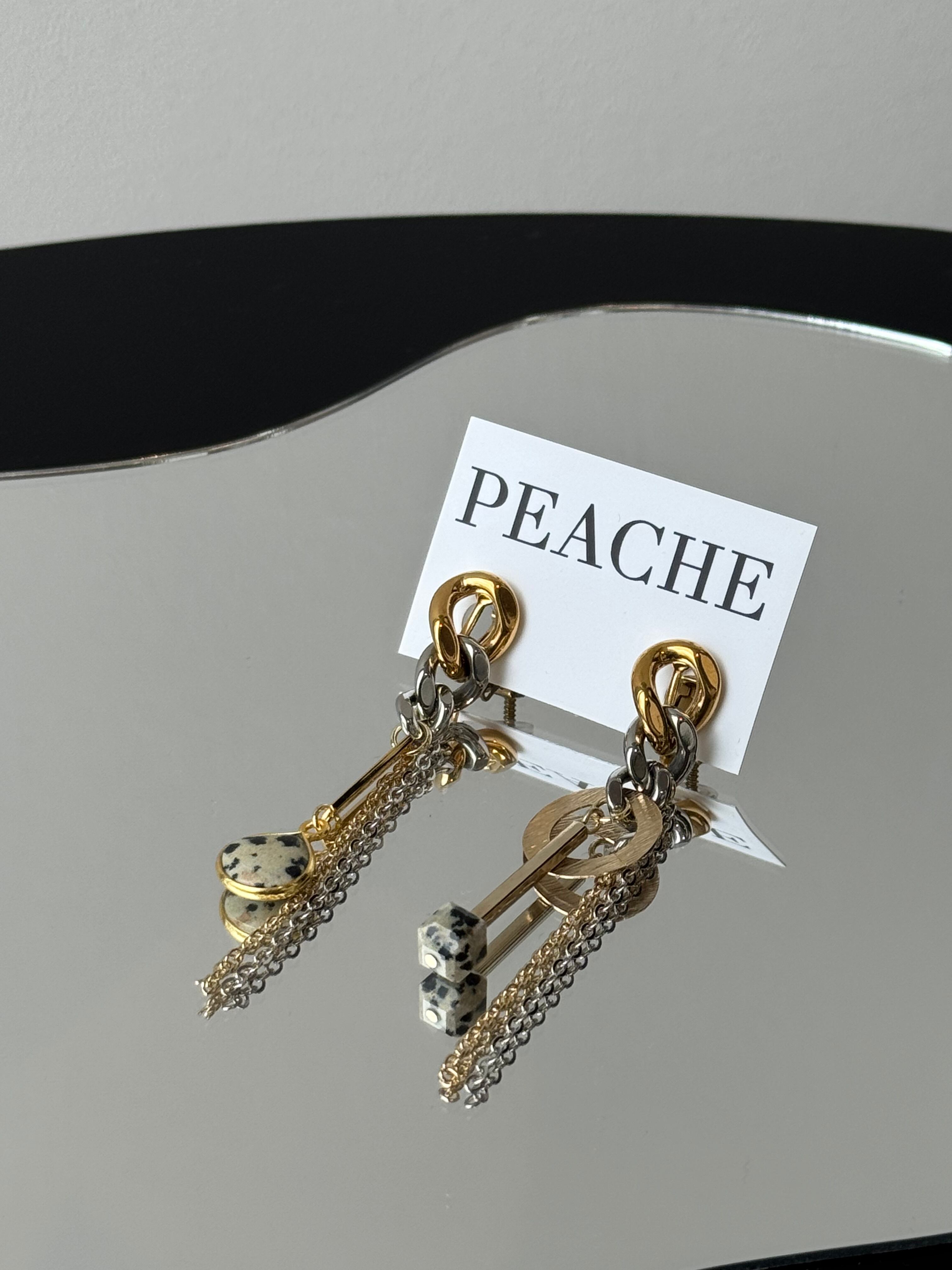 curb chain silver&gold mix asymmetry