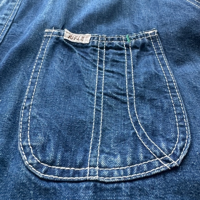 RIFLE デニムカバーオール 60s ジャケット イタリア製 ライトオンス ヴィンテージ古着 画像5