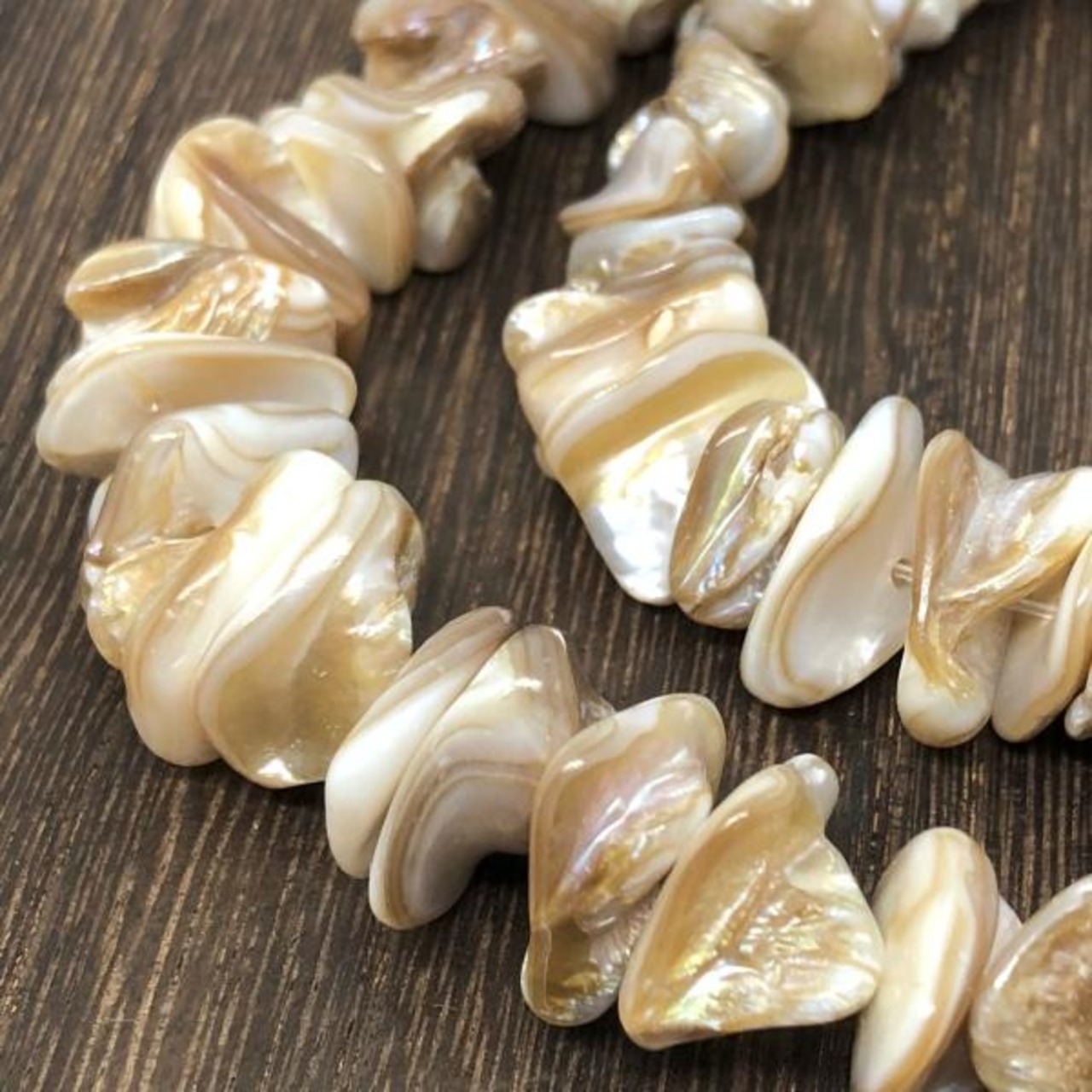 【20g】変形天然シェルビーズ/マーブル/スペーサー/