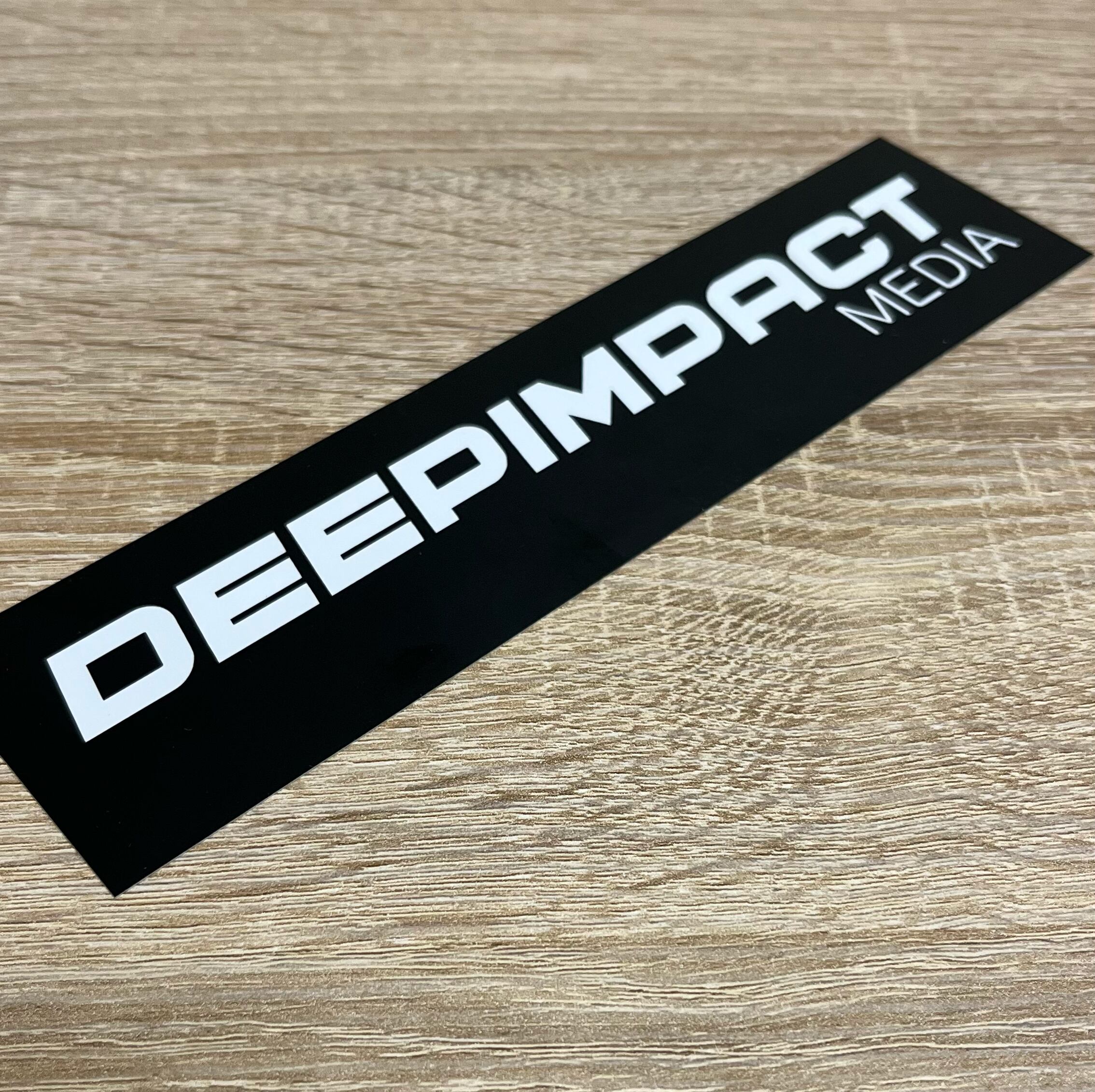 DEEPIMPACT MEDIA オリジナルステッカー BLK×WHT 20cm×5cm