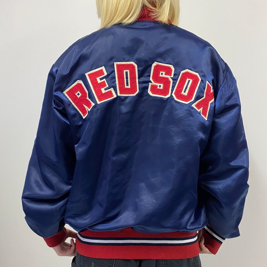 90年代 カナダ製 MLB ボストン レッドソックス ナイロンスタジャン  
