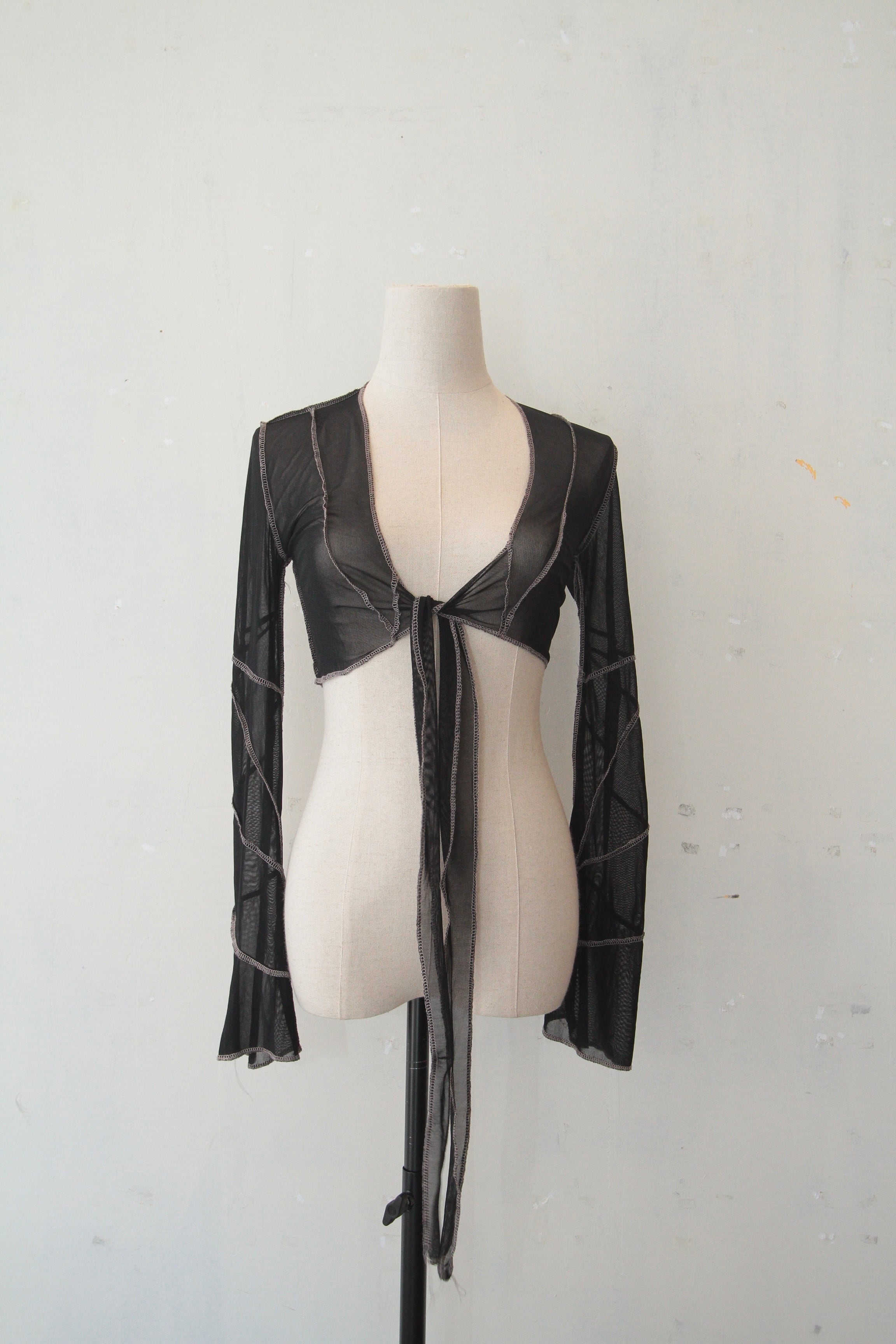 00s eu sheer stitching shrug