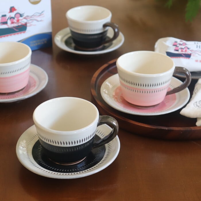 小石原焼 蔵人窯 色カップ＆ソーサー Koishiwara-yaki Colored cup and