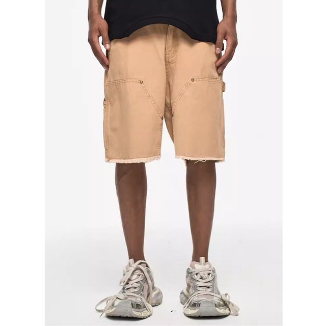 【DRIP5222】D/B Hem Fringe Work Shorts