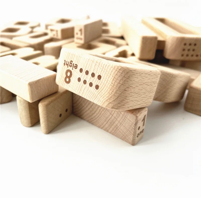 wood number blocks