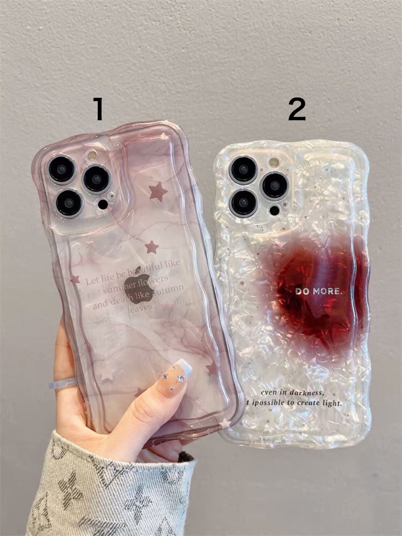 iPhoneケース iPhone14 iPhone13 ウェーブ マーブル シェル 貝殻 星