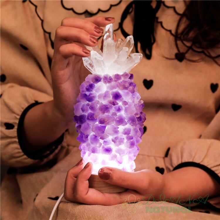 超目玉枠】 アメジストライト パイナップル型ランプ ecousarecycling.com