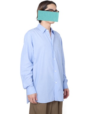 ssstein "SMOOTH COTTON OVERSIZED REGULAR COLLAR SHIRT〔SAX〕"