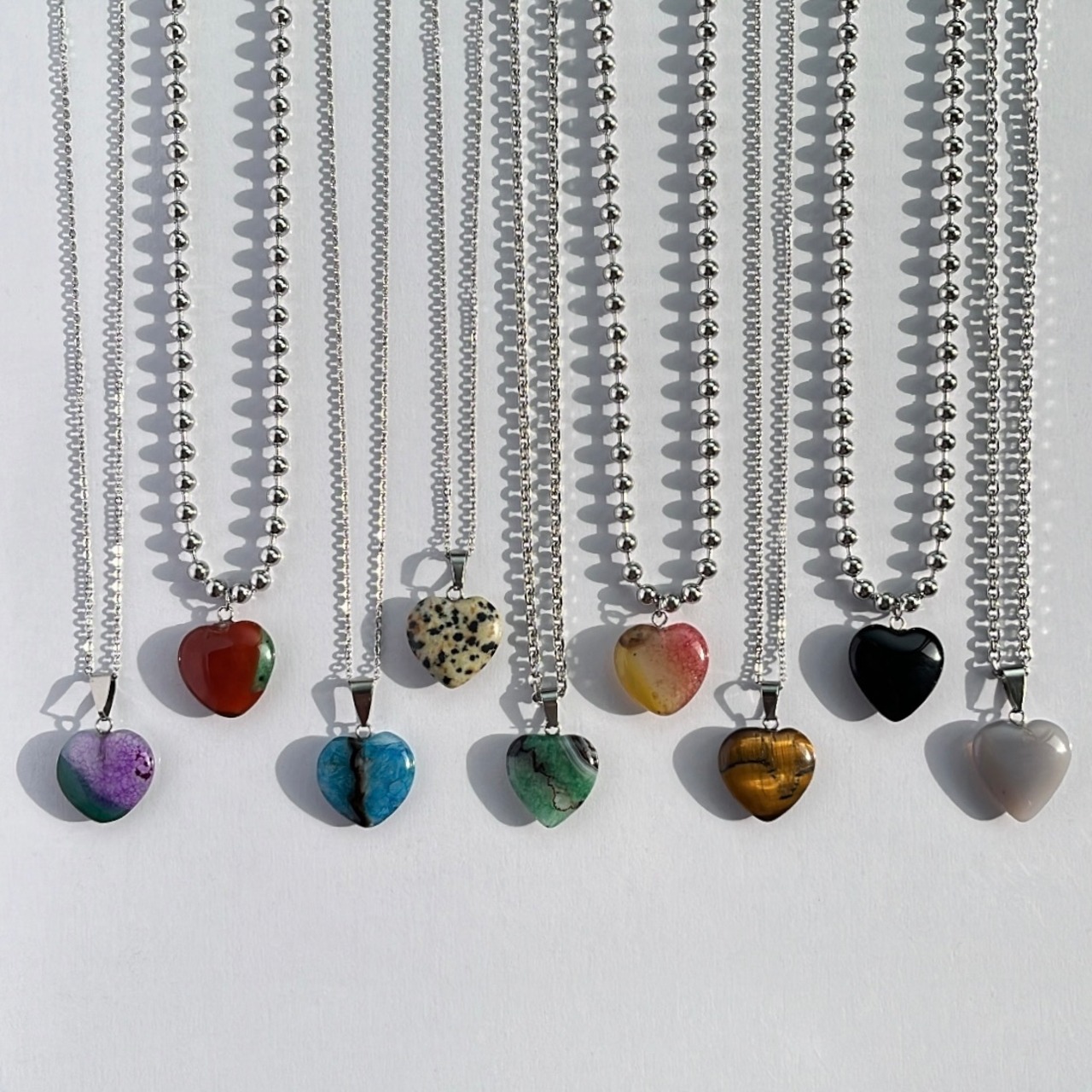 【自分でカスタム】ハートチャーム　ロングネックレス ［SSN016］