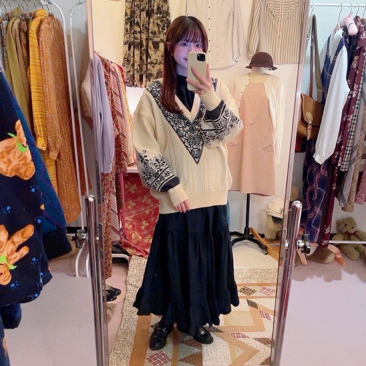 nordic cable v neck sweater