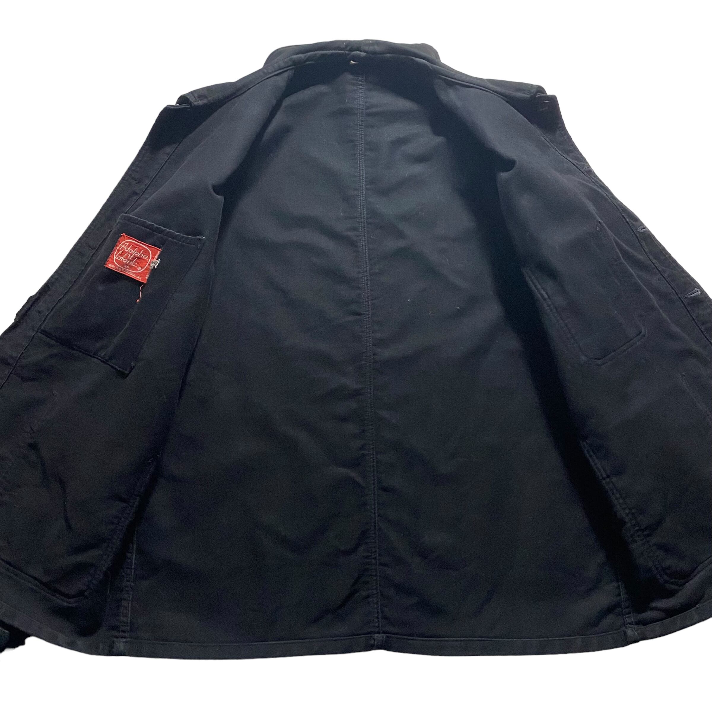 vintage 1950's French ADOLPHE LAFONT black moleskin jacket | NOIR