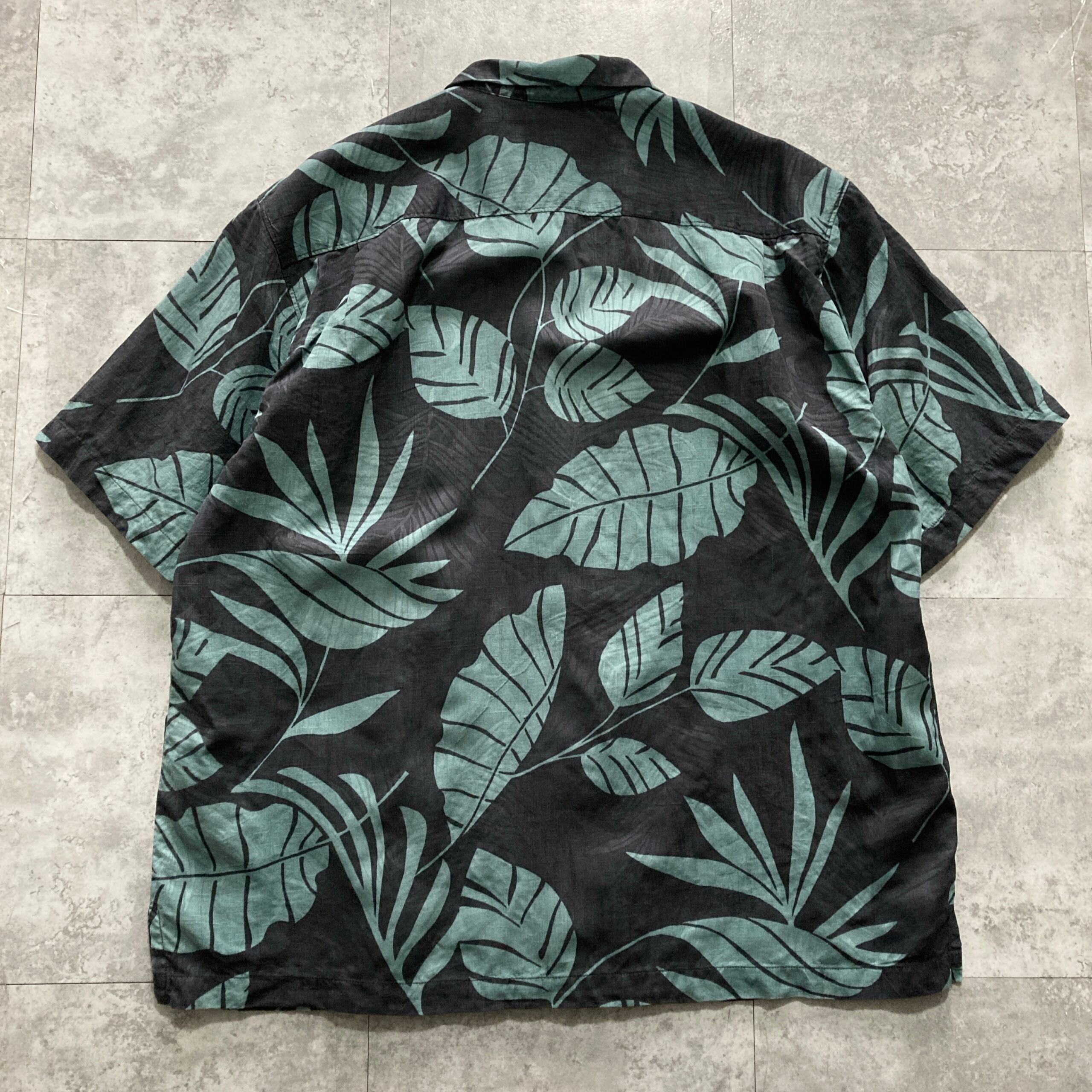 Size.XL】Tommy Bahama トミーバハマ シルク100% 総柄 開襟シャツ