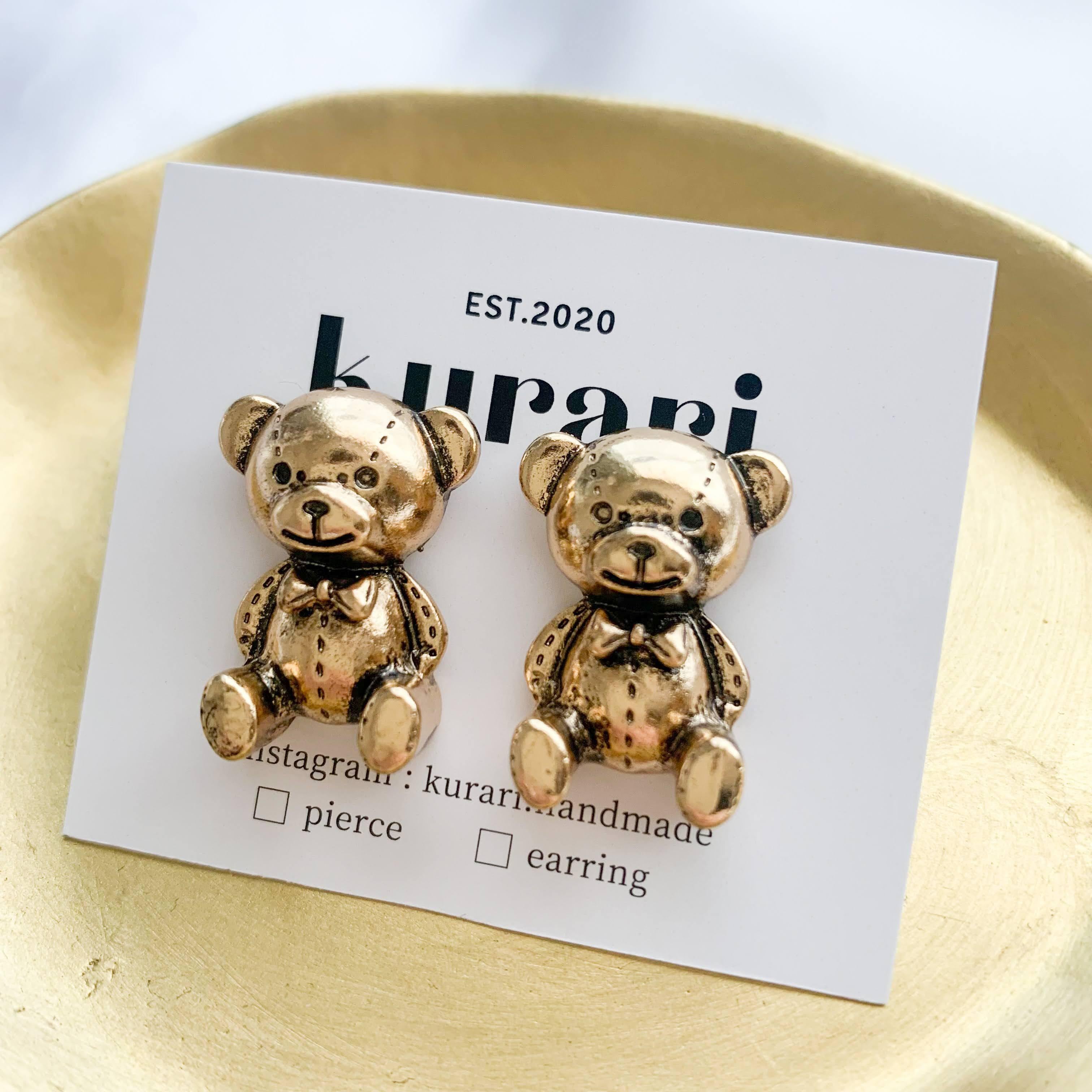 くまのぬいぐるみピアス | kurari