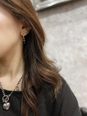 THIN HOOP raised by wolves with CROSS / シンフープピアス レイズド バイ ウルヴス ウィズクロス