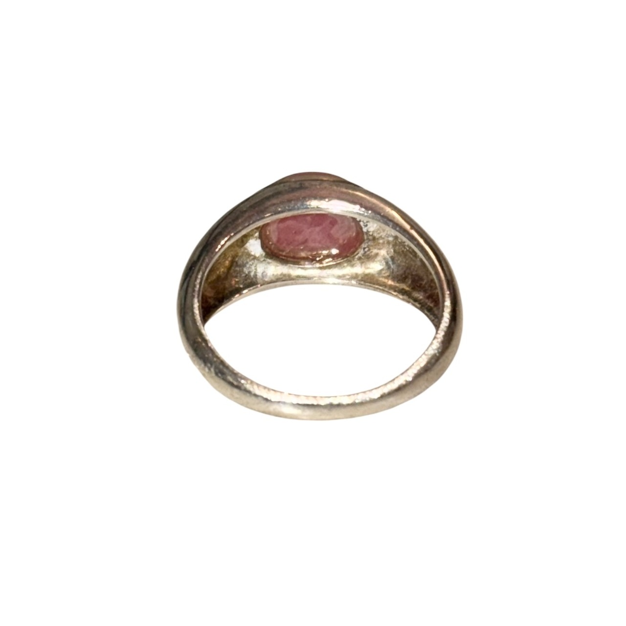 vintage silver pink stone ring