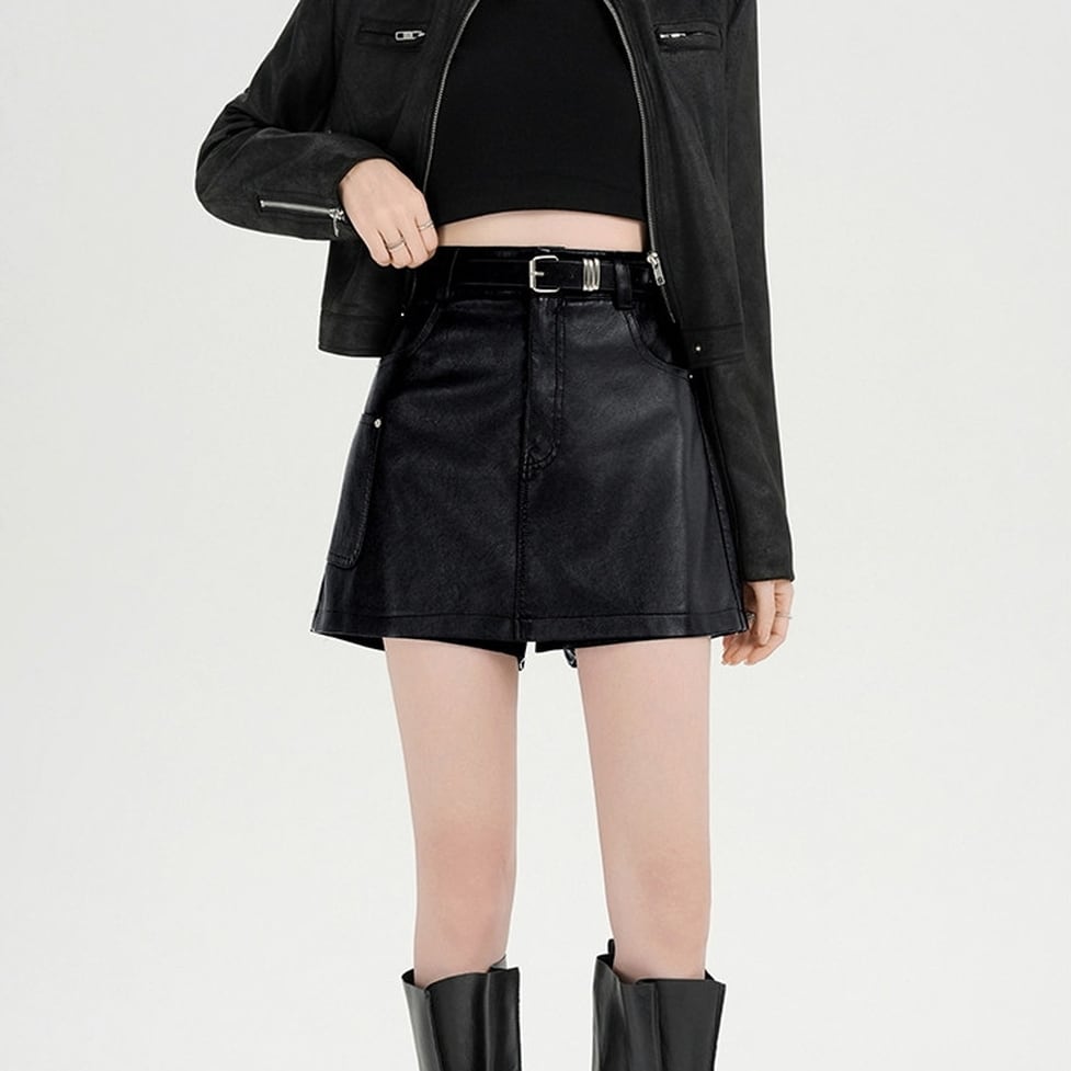high waist mini skort / l0869