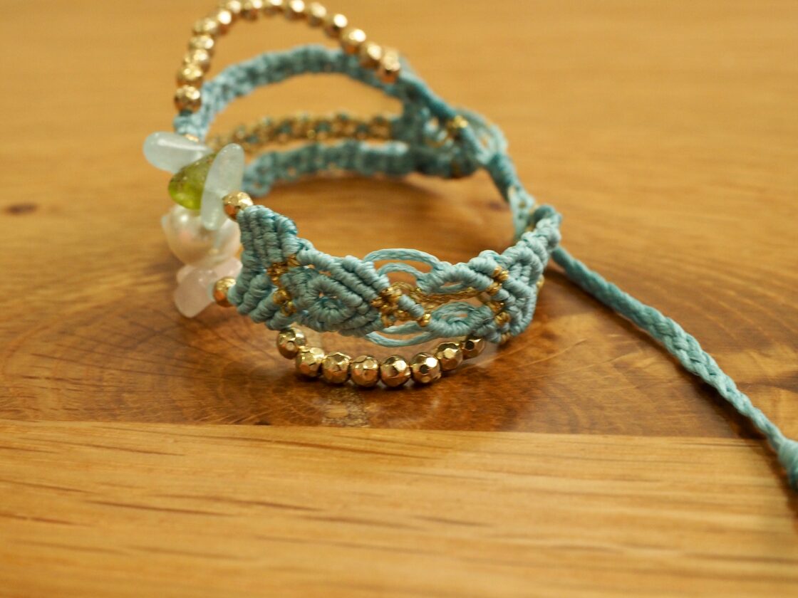295 World Heritage Ayuttaya (淡水パール×ローズクォーツ×ペリドット 
