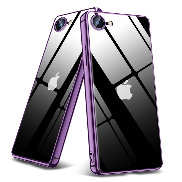 YULNCUZ 対応 iPhone SE3//SE 第2世代/iPhone8/7 用ケース クリア TPU 耐衝撃ケース メッキ加工 透明 薄型
