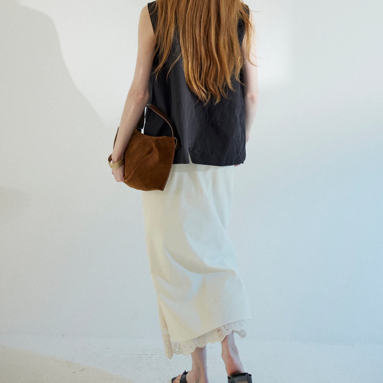 Wrap-style Midi Skirt T4429