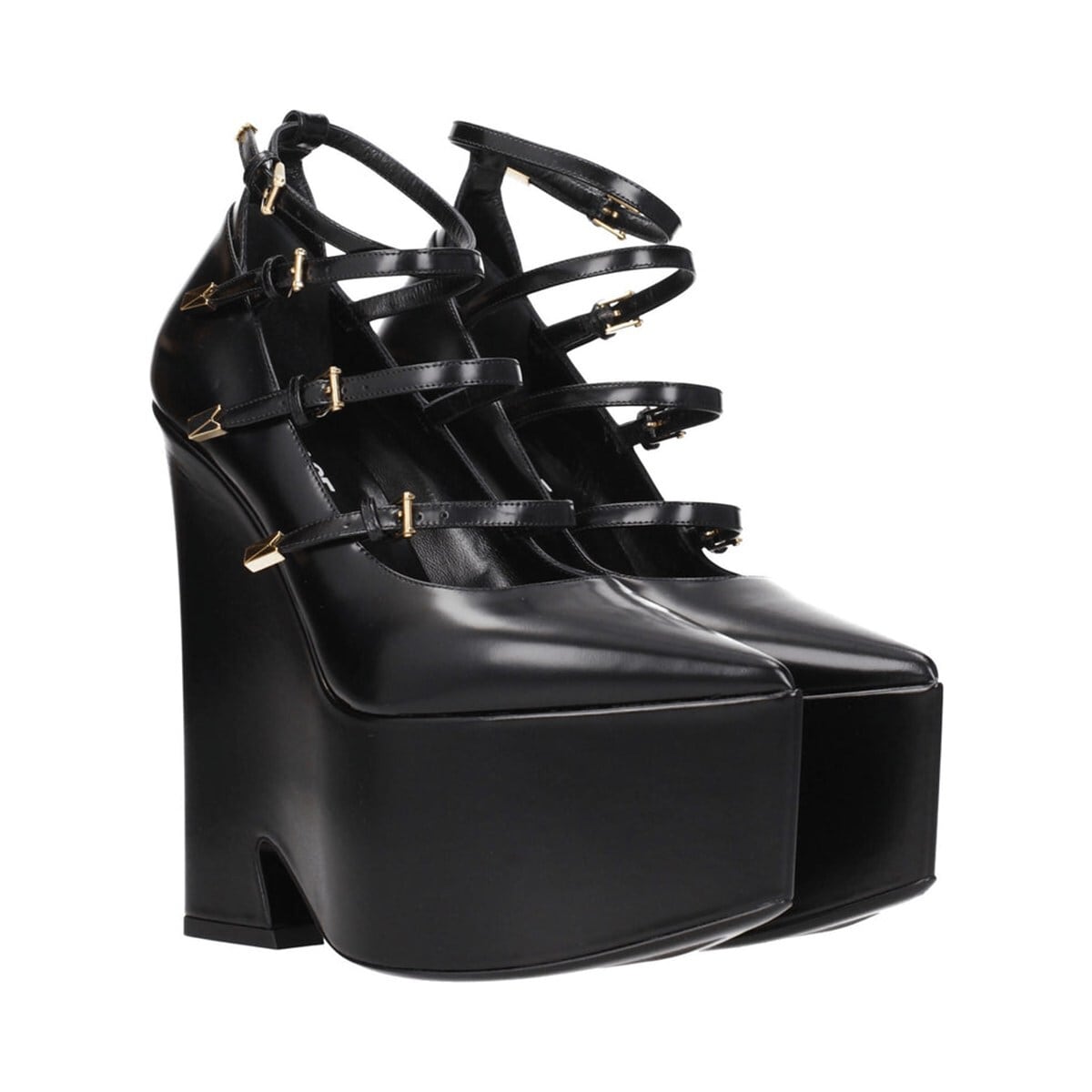VERSACE ヴェルサーチ レディース パンプス レザー ブラック