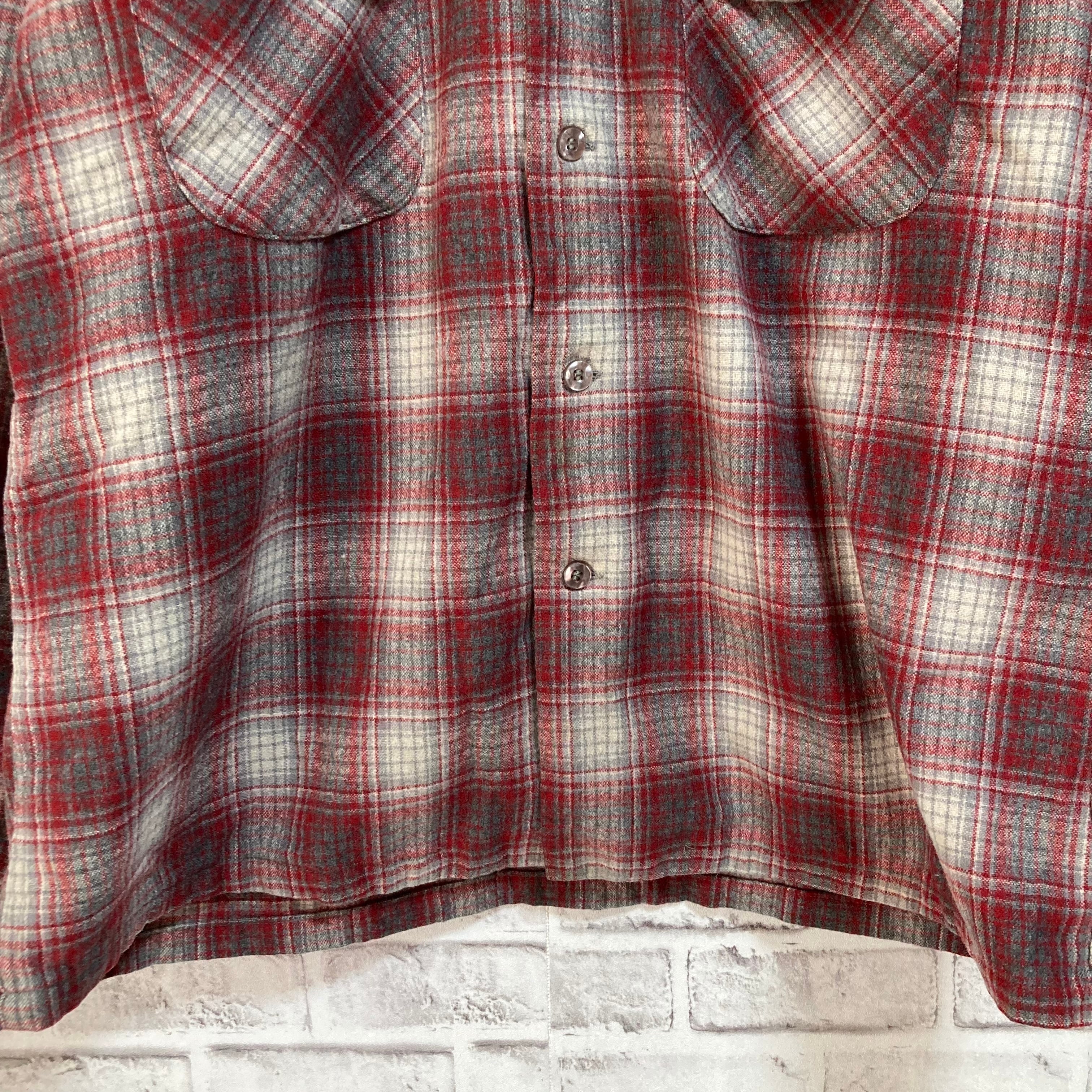 PENDLETON】L/S Check pattern Shirt L 70s Made in USA ペンドルトン 