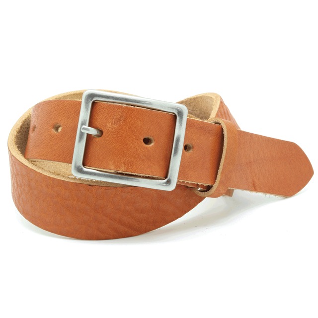 LOCAL WORKS　栃木レザーベルト　068L　”バケッタレザー”使用　ベーシックスクエアギャリソンバックルベルト　帯幅3.5㎝　男女兼用　バックル交換可能　長さ調整可　レザーベルト　革ベルト　ベルト　シュリンク加工