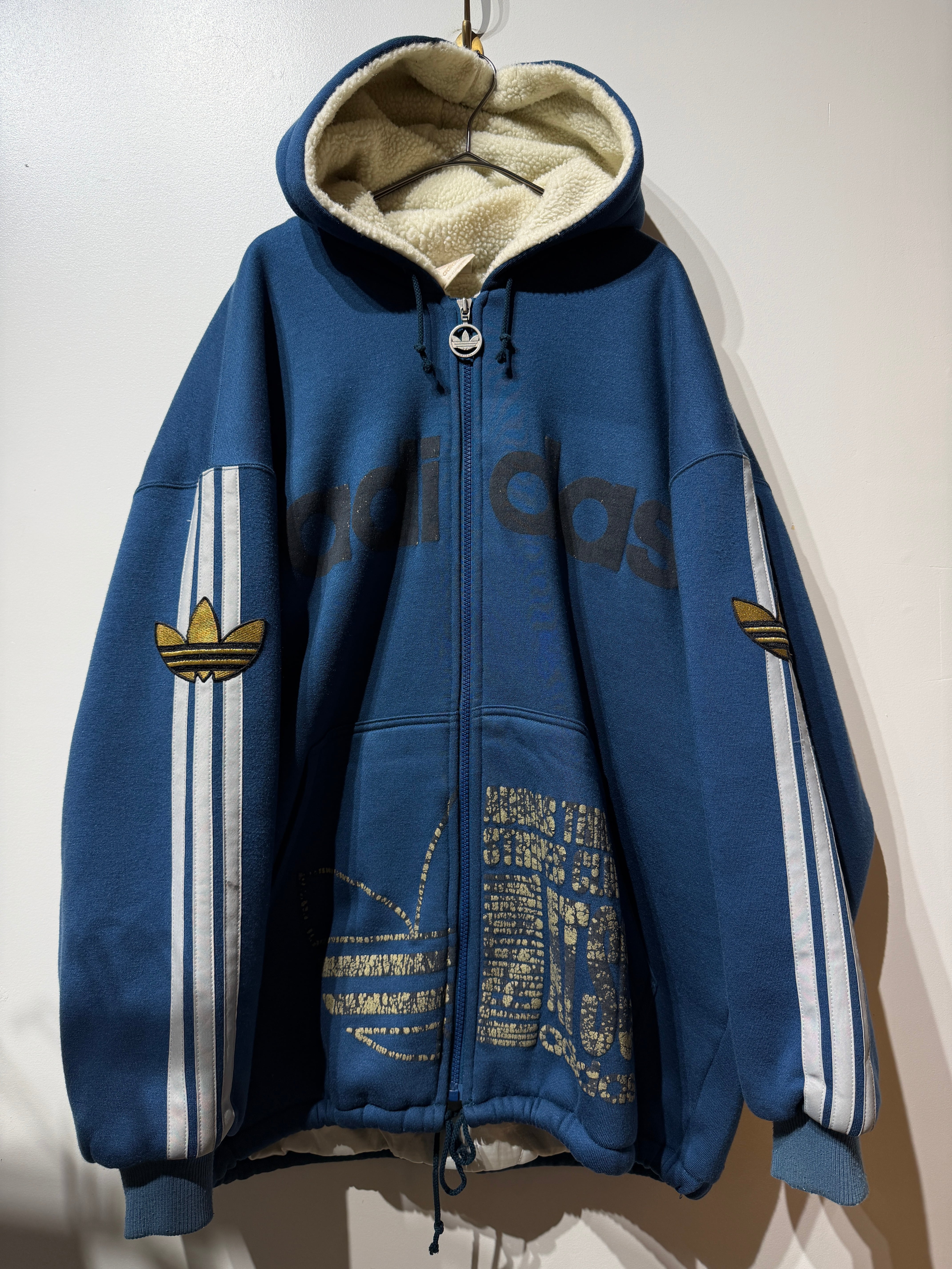 (OT1589)90‘s adidas zip up boa hoodie jaccket
