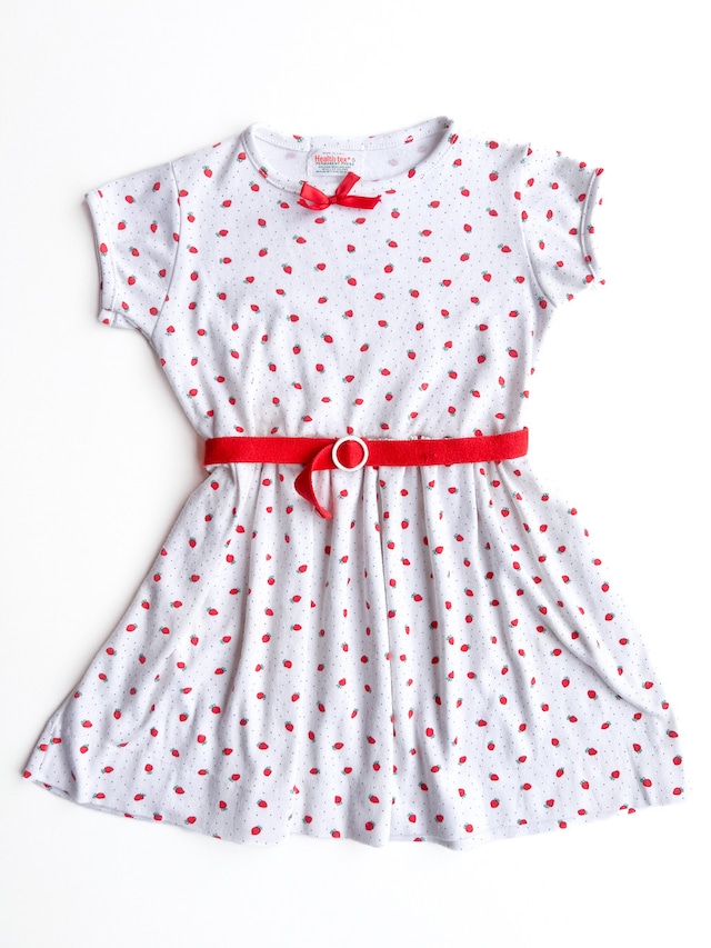 【115cm】VINTAGE 80'S いちごプリントワンピース【10314】※