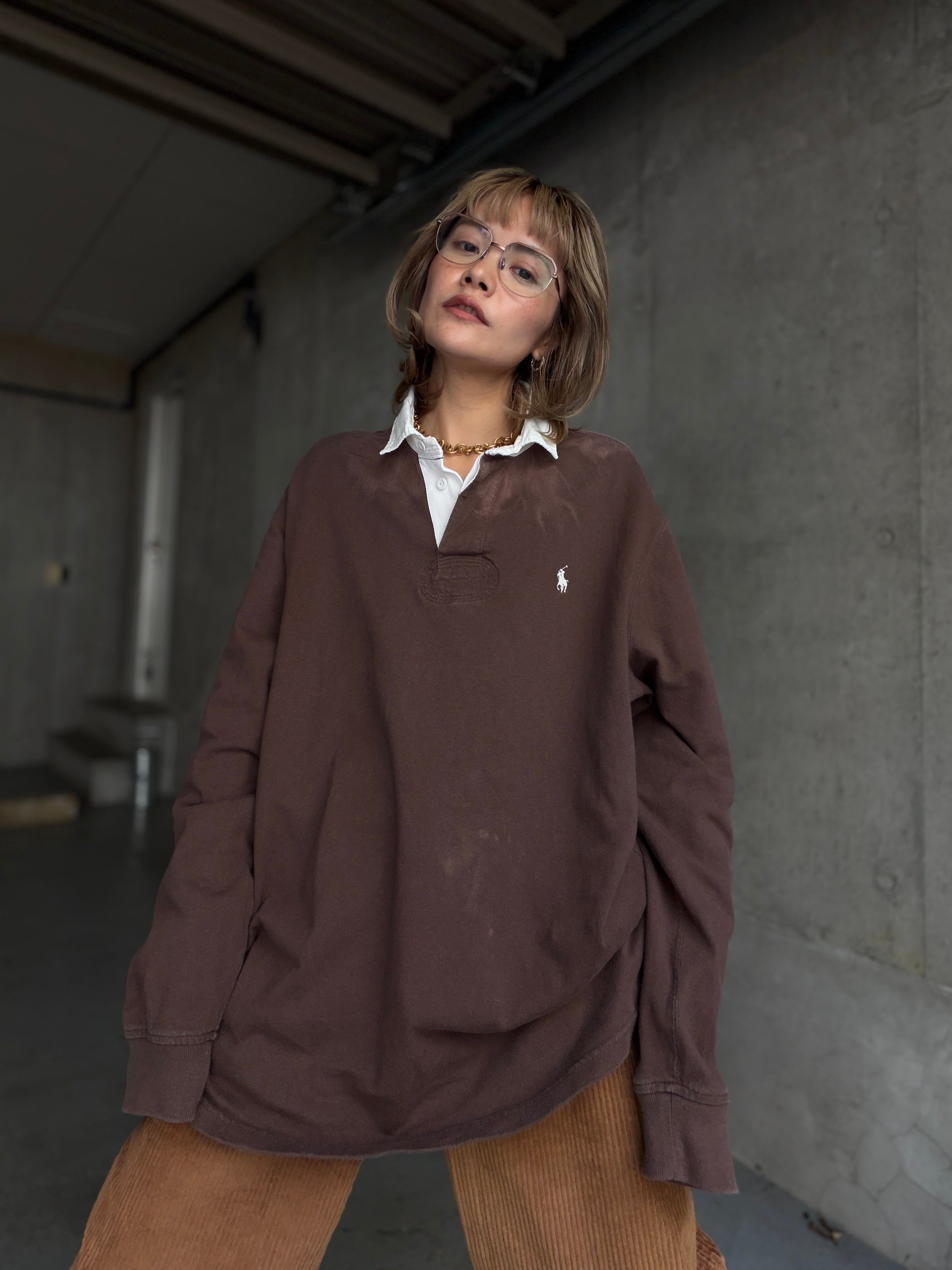 (SH1481)Polo Ralph Lauren logo rugby shirt